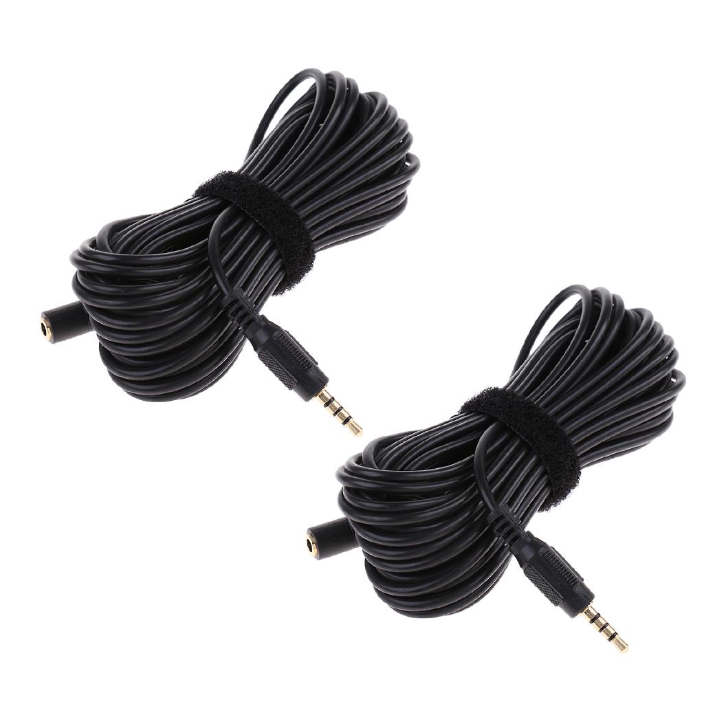 2x 3.5mm Male to Female Microphone Adapter Extension Cable for Smartphone 6M
