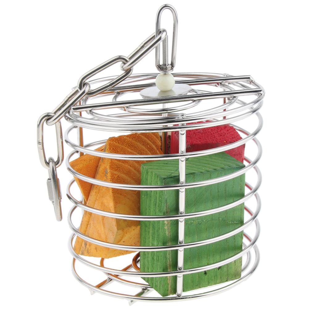 2Pcs Spiral Steel Feeder Bird Parrot Food Fruit Vegetable Holder Toy