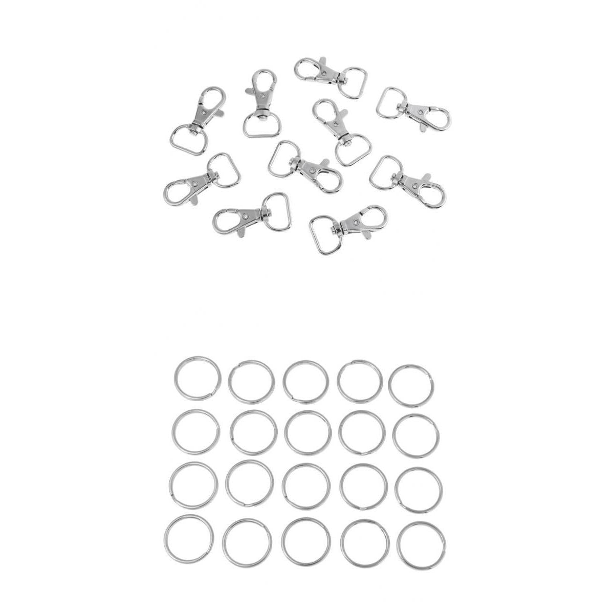 10x Silver Tone Lobster Trigger Swivel Clasps for Keyring Hook 13mm-1.8x28mm