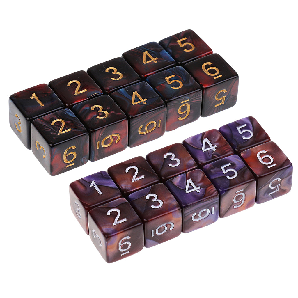 20 Pieces 6 Sided Dice D6 Polyhedral Dice for Dungeons & Dragons Table Games