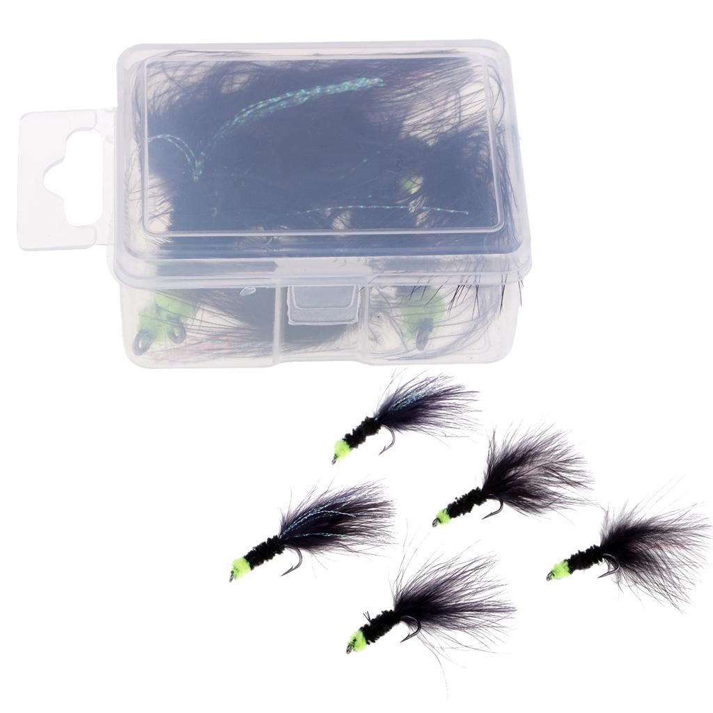 10pcs Fly Fishing Dry Flies Egg-Sucking Leach Woolly Buggers Streamer Lures