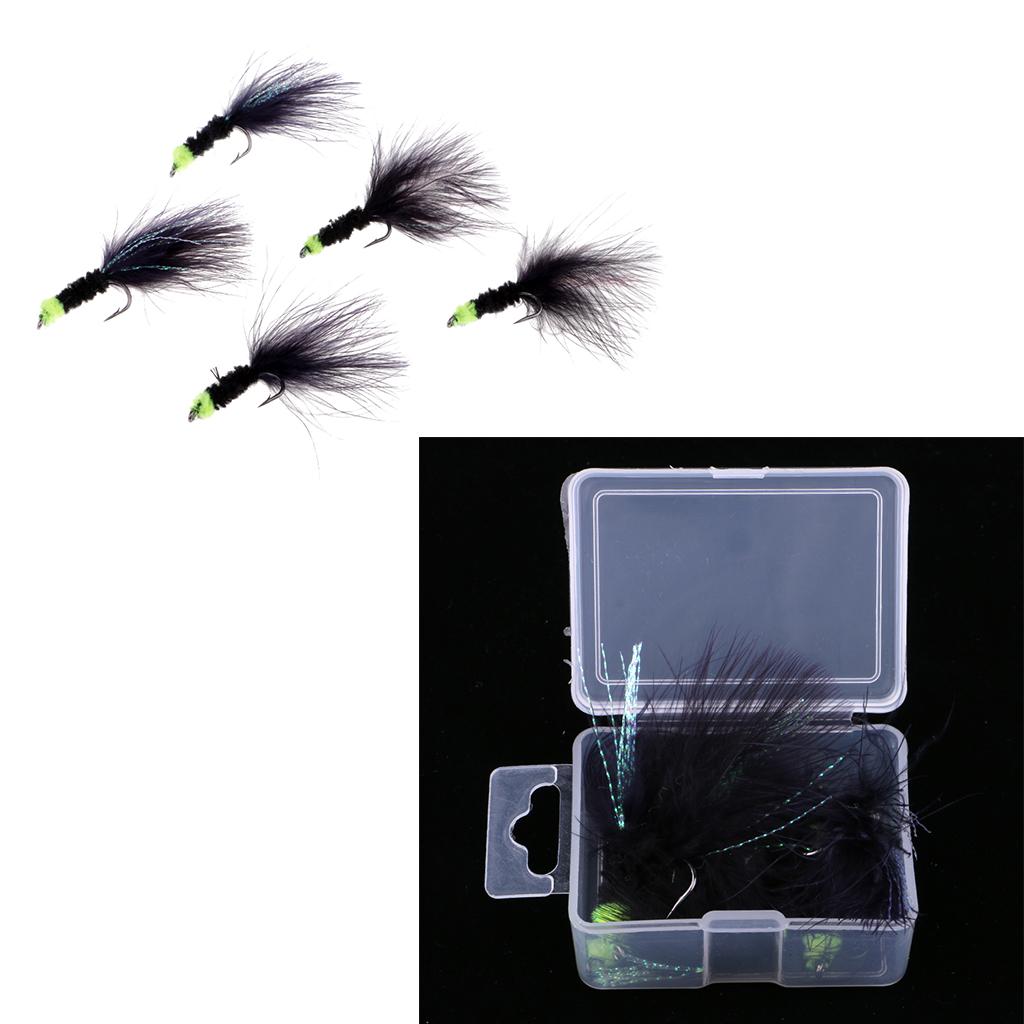 10pcs Fly Fishing Dry Flies Egg-Sucking Leach Woolly Buggers Streamer Lures