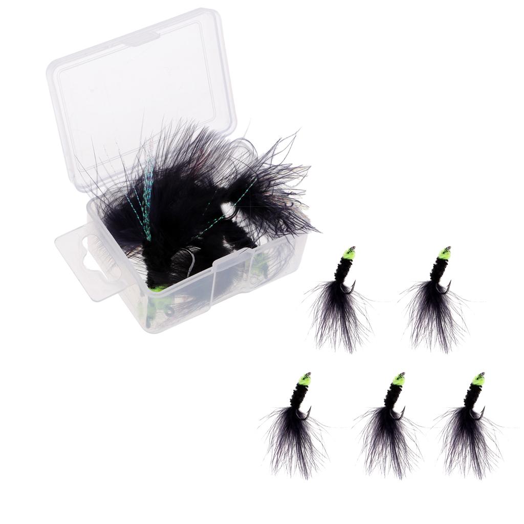 10pcs Fly Fishing Dry Flies Egg-Sucking Leach Woolly Buggers Streamer Lures