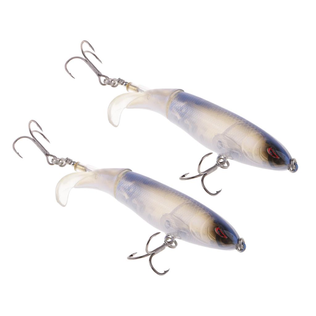 2x Fishing Lures Topwater Floating Hard Bait 10cm 13.2g Blue