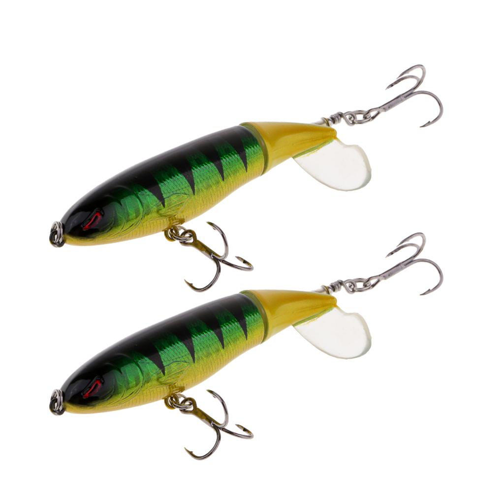 2x Fishing Lure Topwater Floating Hard Bait 10cm 13.2g Green