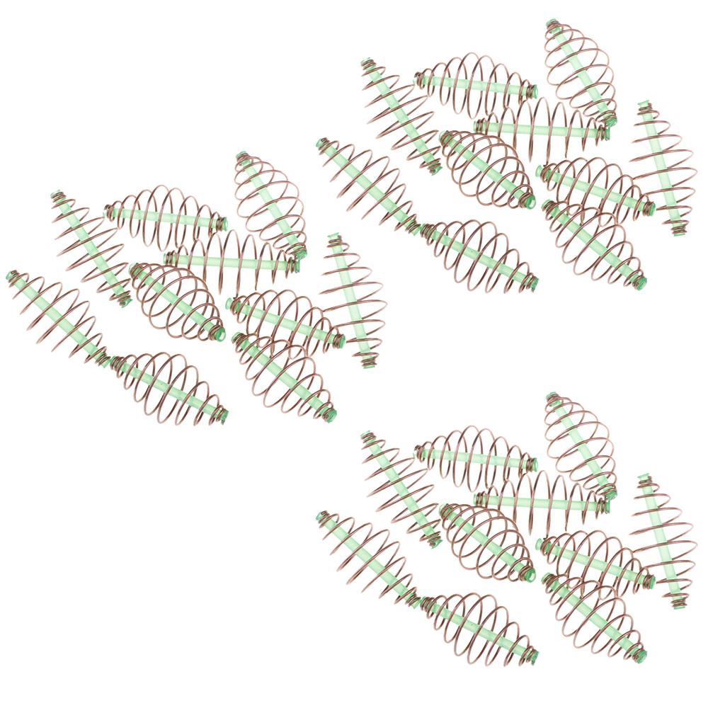 30pcs Carp Coarse Fishing Feeders Spring Coil Inline Method Feeder 3 Sizes