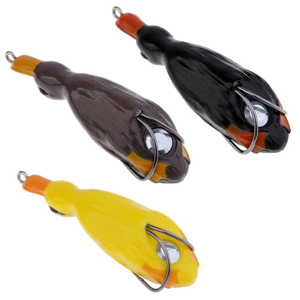 3pcs Duck Design Soft Frog Fishing Lures Artificial Baits Floating Swimbait