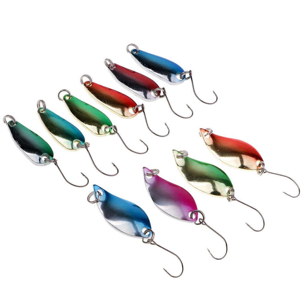 10pcs Metal Spoon Fishing Lure Spinner Hard Jig Bait Single Hook Crankbaits