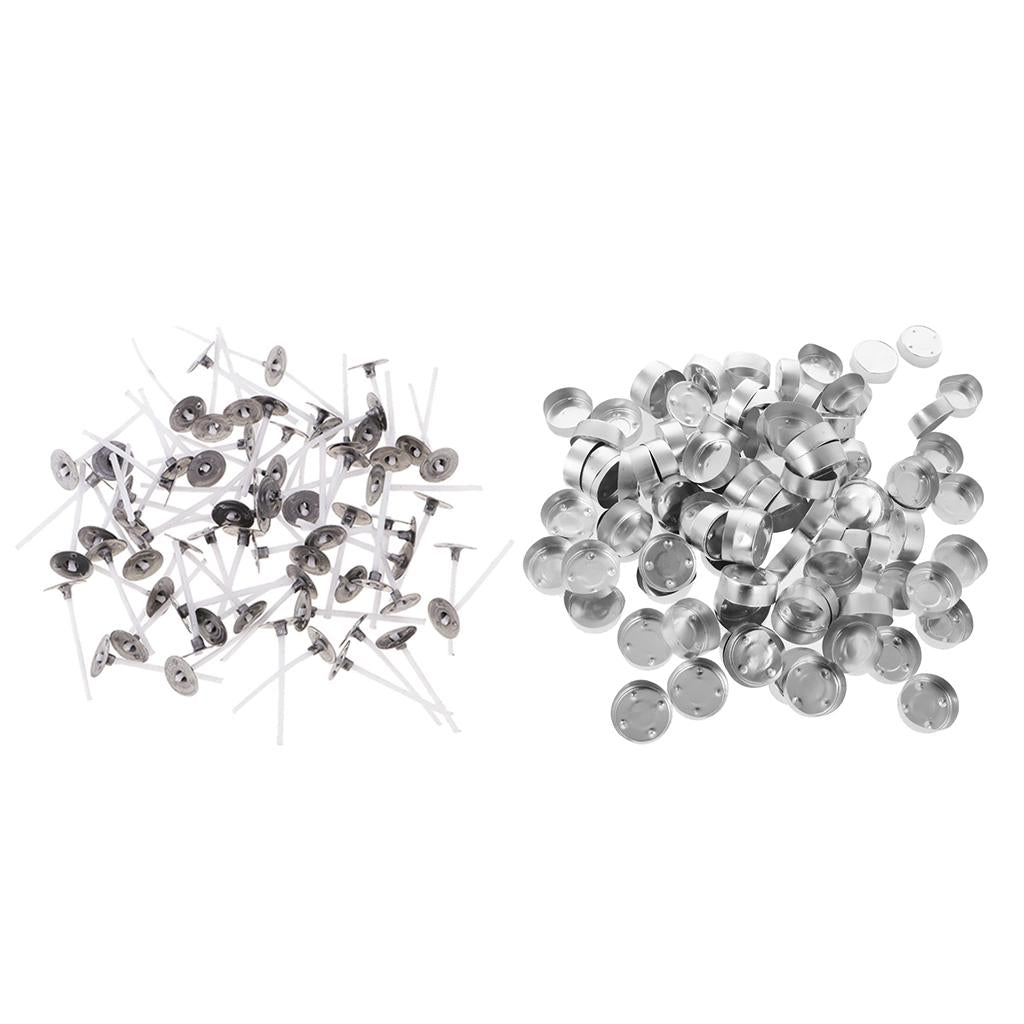 200 Pieces Aluminium Tea Light Case Containers & Candle Wicks Candles Making