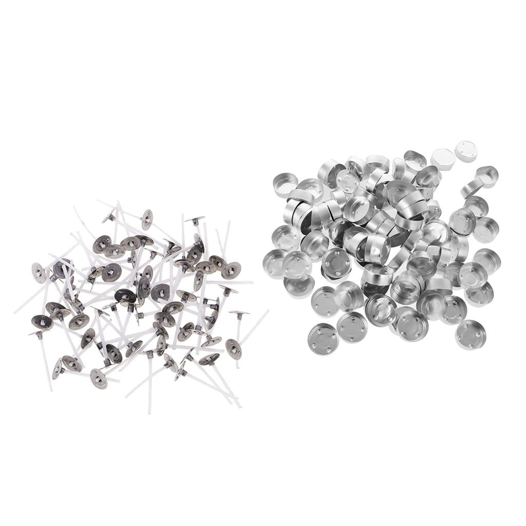 200 Pieces Aluminium Tea Light Case Containers & Candle Wicks Candles Making