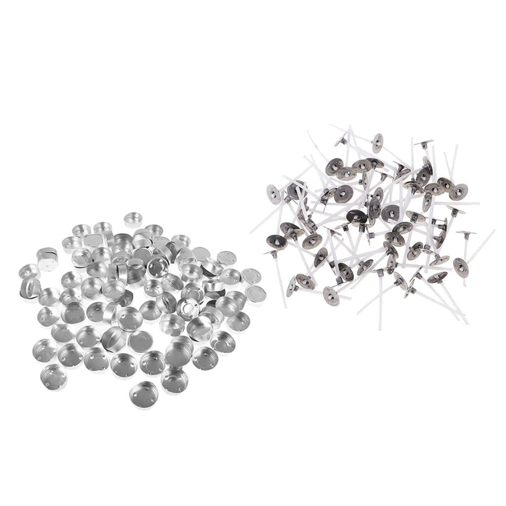 200 Pieces Aluminium Tea Light Case Containers & Candle Wicks Candles Making