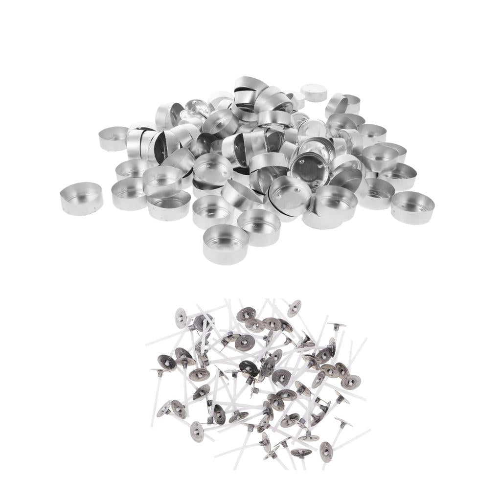 300 Pieces Aluminium Tea Light Case Containers & Candle Wicks Candles Making