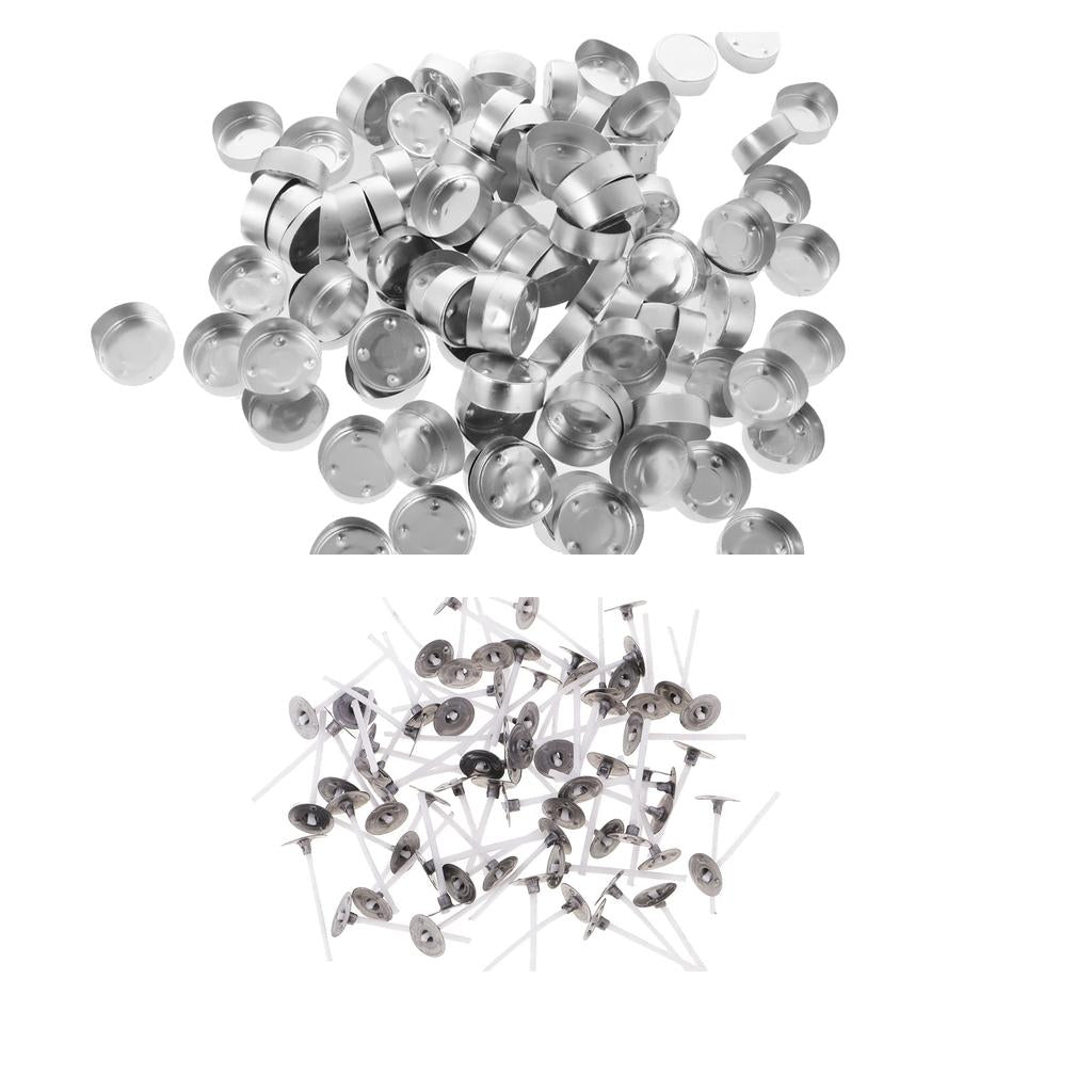 300 Pieces Aluminium Tea Light Case Containers & Candle Wicks Candles Making