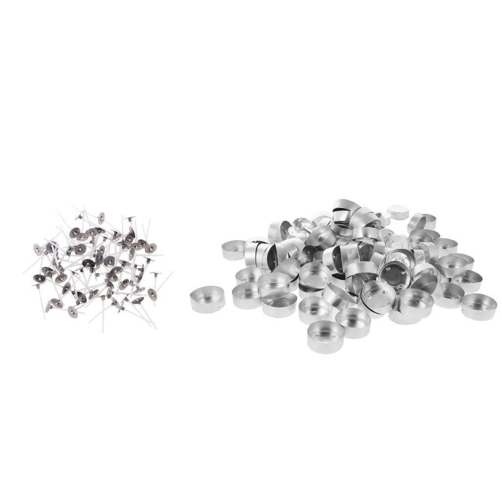 300 Pieces Aluminium Tea Light Case Containers & Candle Wicks Candles Making