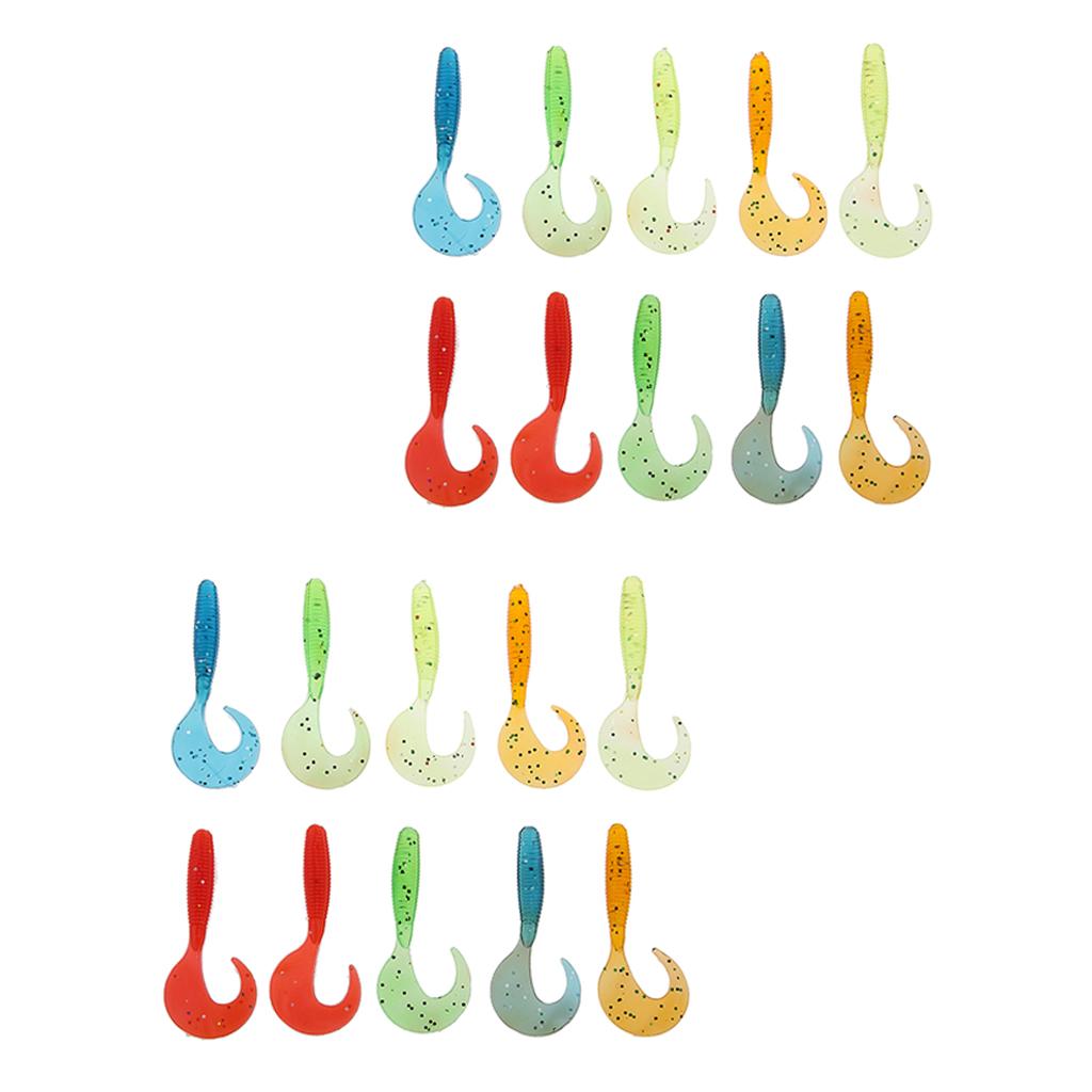 30 Pieces Grub Soft Worm Fishing Lure Head Tackle Baits