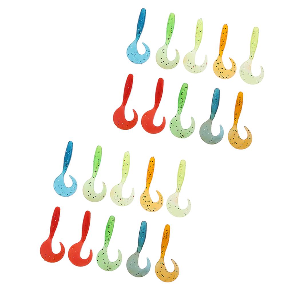 30 Pieces Grub Soft Worm Fishing Lure Head Tackle Baits