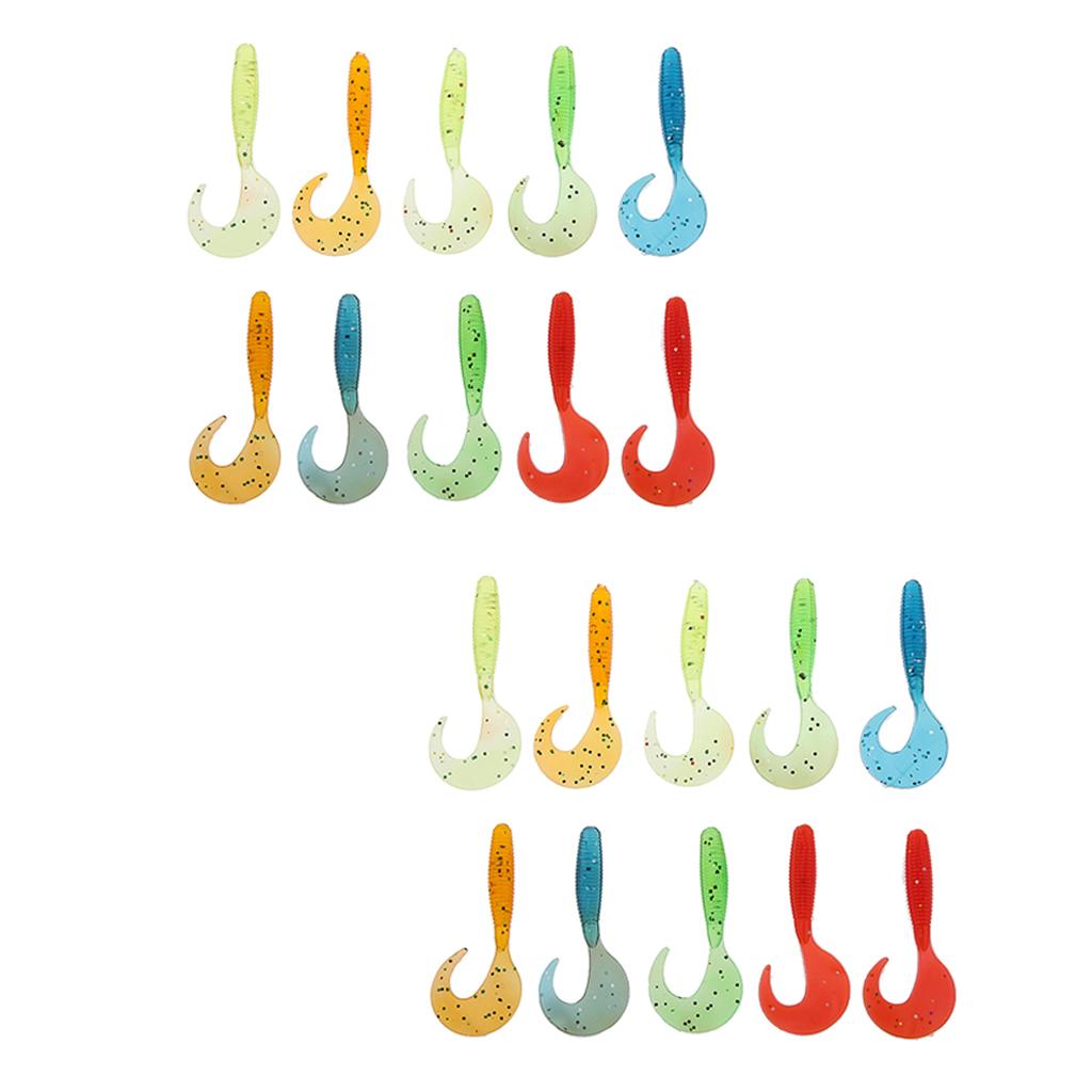 30 Pieces Grub Soft Worm Fishing Lure Head Tackle Baits