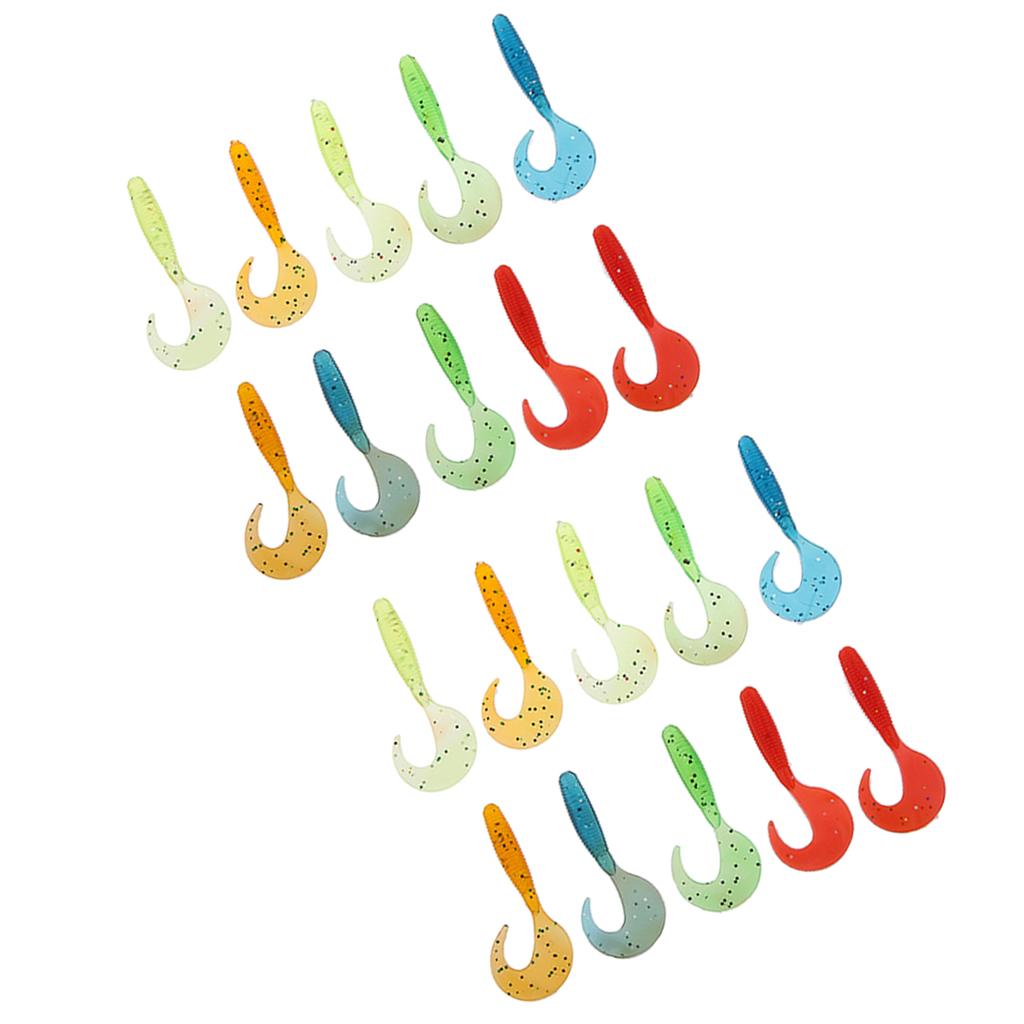 30 Pieces Grub Soft Worm Fishing Lure Head Tackle Baits
