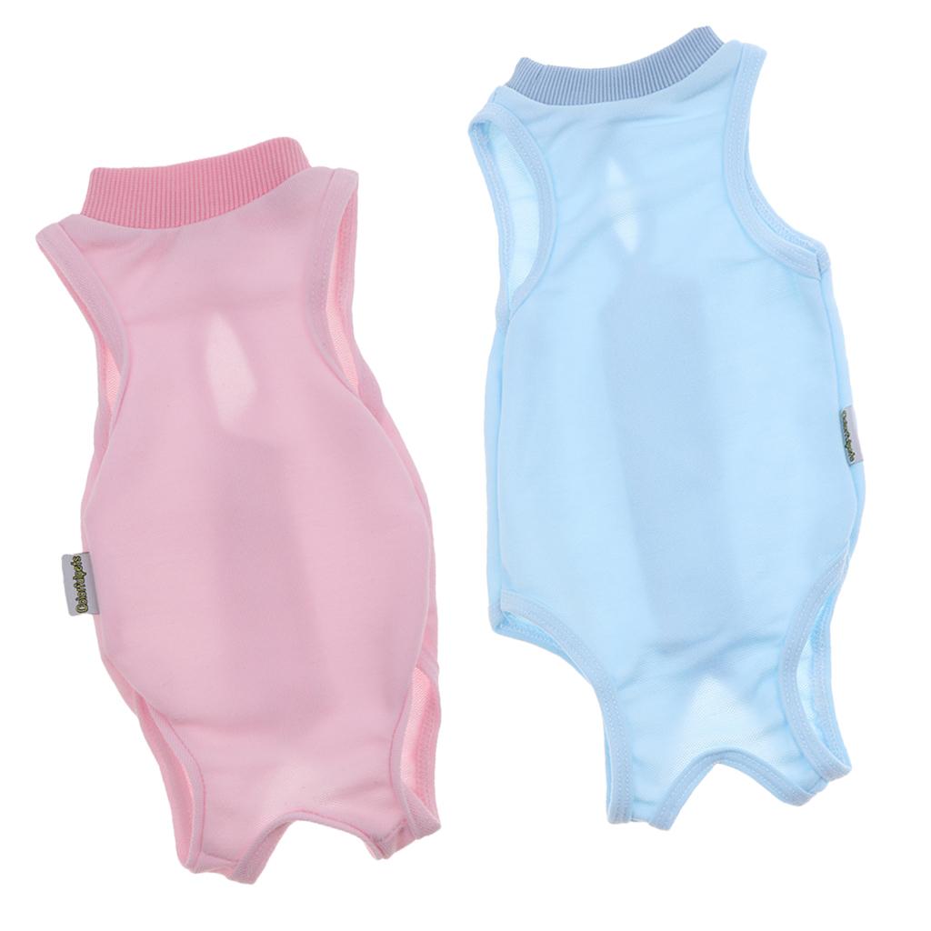 2Pcs After Shaving Daily Wear Recovery Suit for Cat Dog Pink & Blue M
