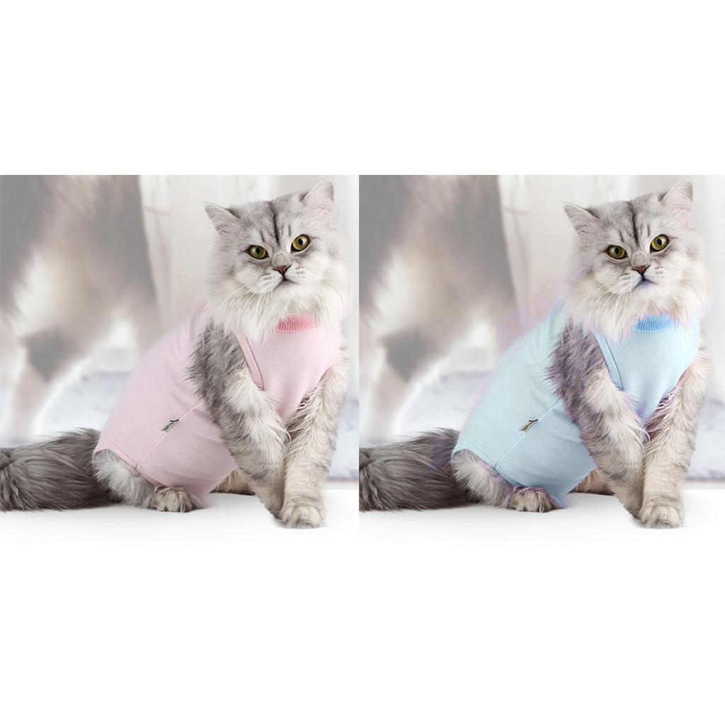 2Pcs After Shaving Daily Wear Recovery Suit for Cat Dog Pink & Blue M
