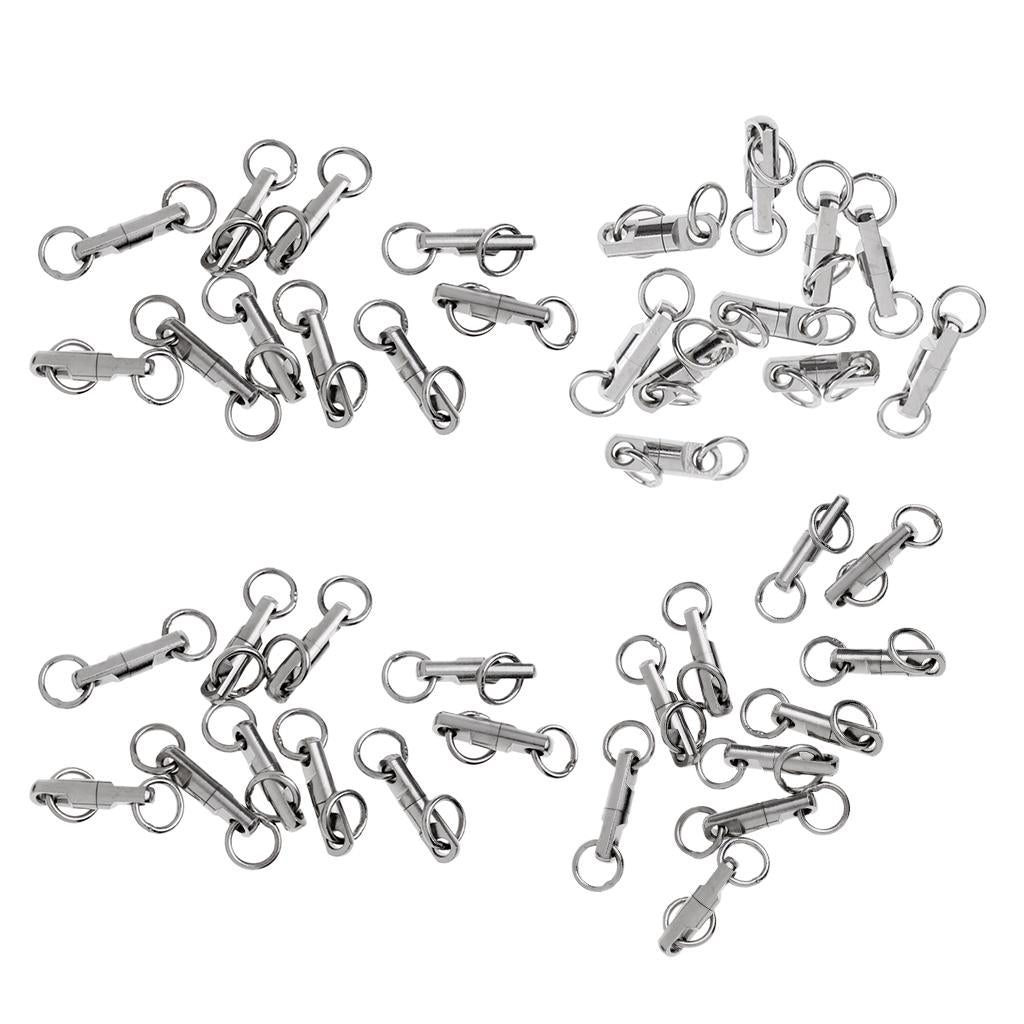 40pcs Heavy Duty Swivel Ball Bearing Swivels Solid Rings Game Fishing Tackle