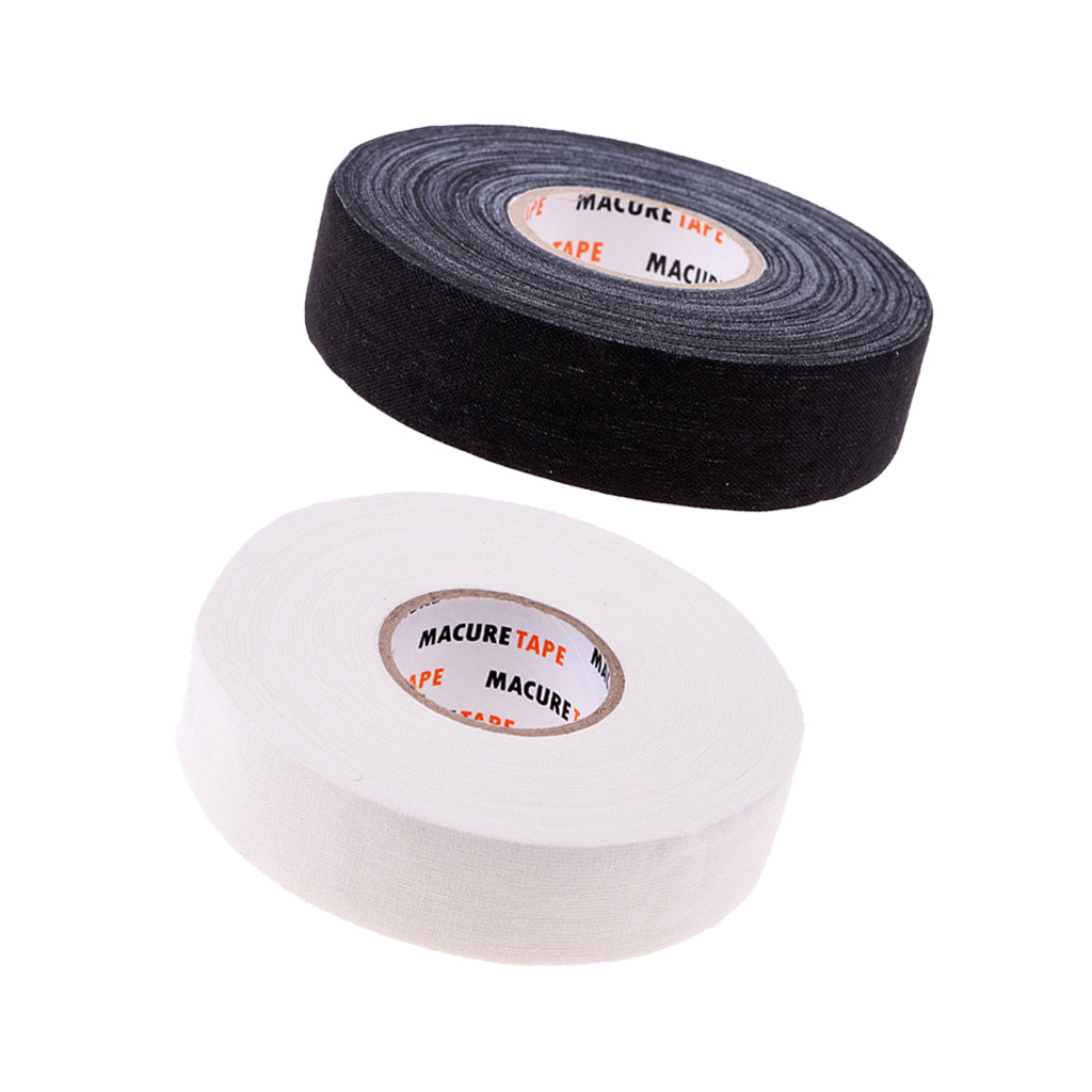 4 Roll Waterproof Adhesive Ice Hockey Cloth Stick Grip Tape 25mmx22.5m Black