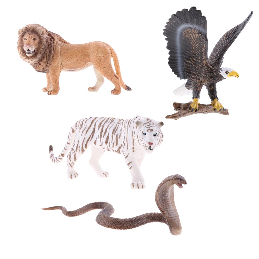 4 Pieces Realistic Animal Model Figurine Action Figures Kids Playset Toy 01