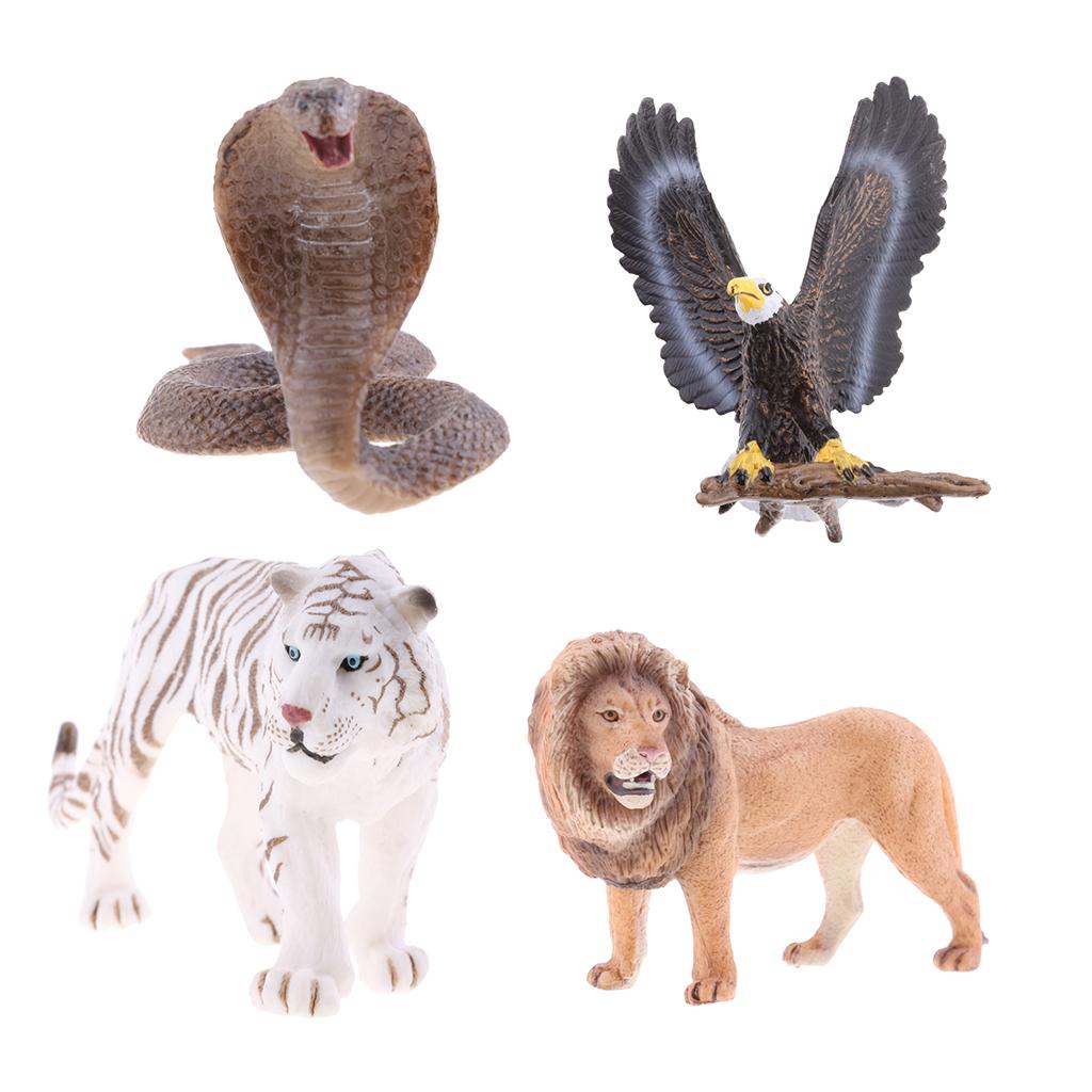 4 Pieces Realistic Animal Model Figurine Action Figures Kids Playset Toy 01