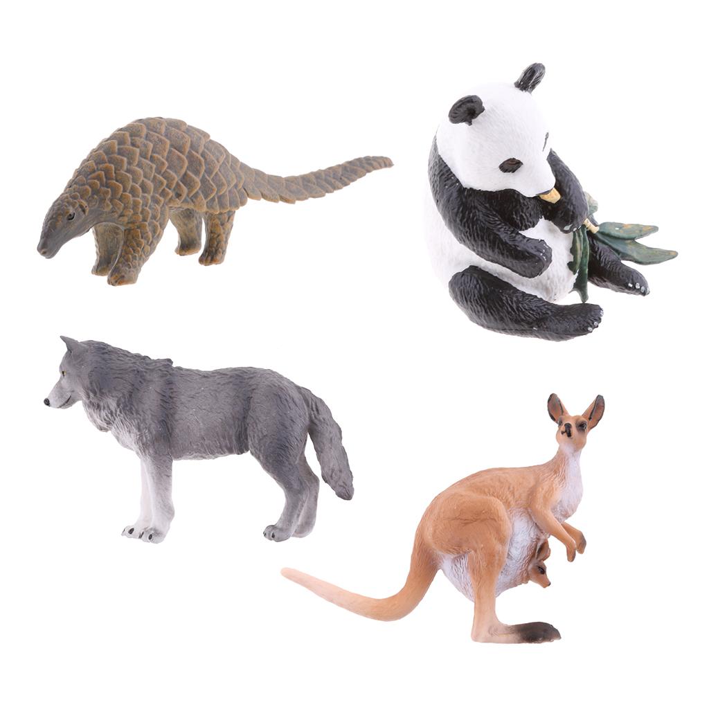 4 Pieces Realistic Animal Model Figurine Action Figures Kids Playset Toy 02