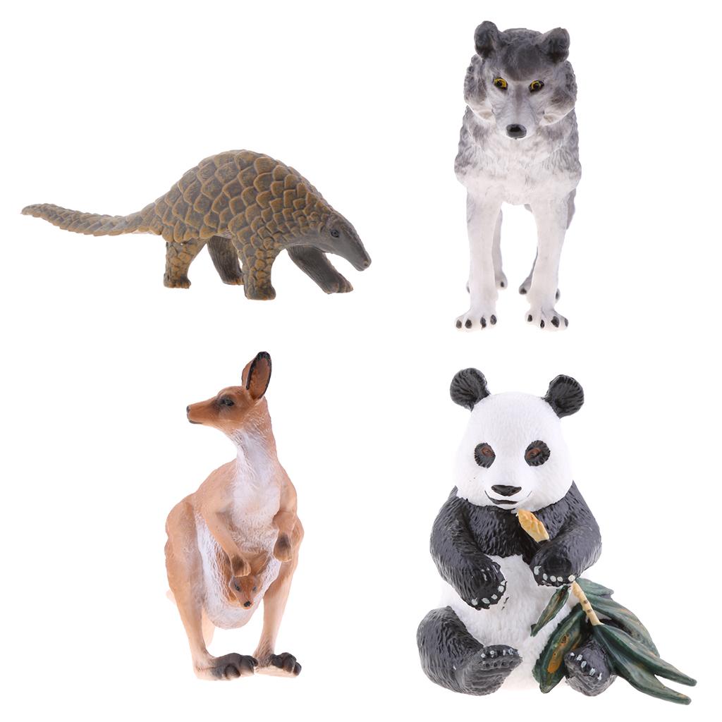 4 Pieces Realistic Animal Model Figurine Action Figures Kids Playset Toy 02