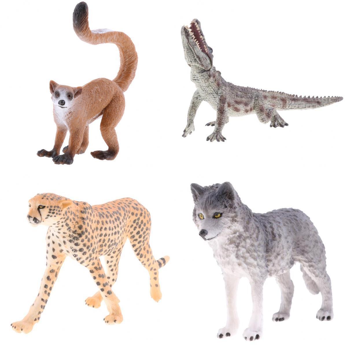 4 Pieces Realistic Animal Model Figurine Action Figures Kids Playset Toy 03