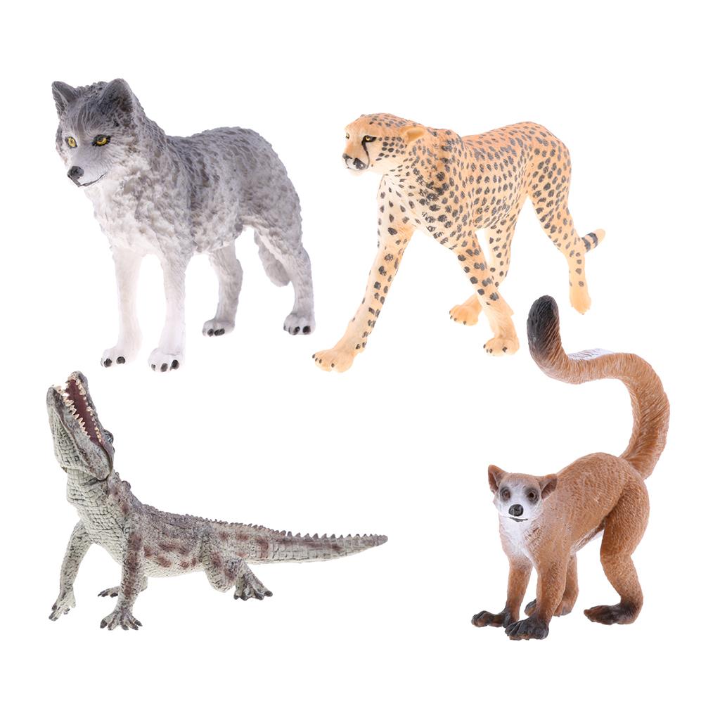 4 Pieces Realistic Animal Model Figurine Action Figures Kids Playset Toy 03