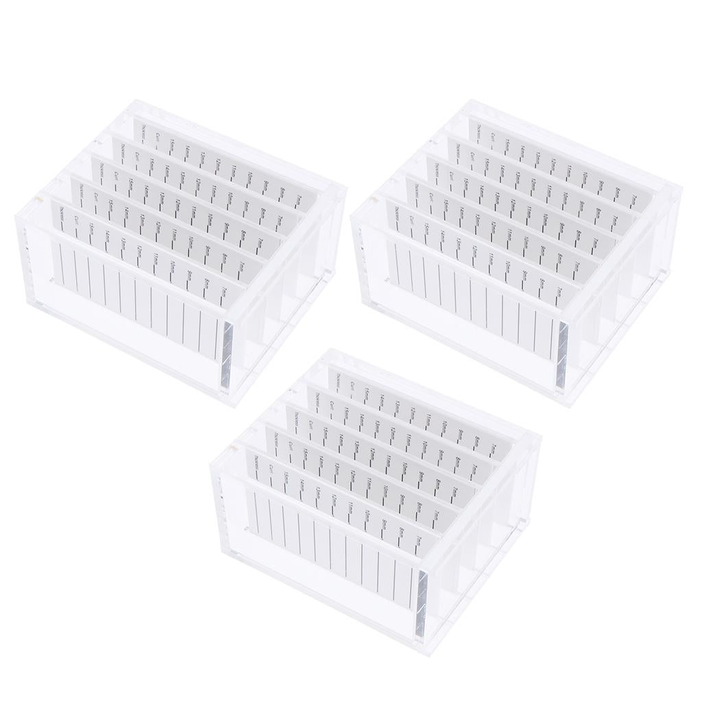 3x Acrylic 5-layer False Eyelash Storage Case Organizer Makeup Glue Pallet