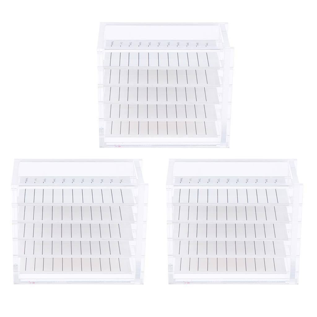 3x Acrylic 5-layer False Eyelash Storage Case Organizer Makeup Glue Pallet