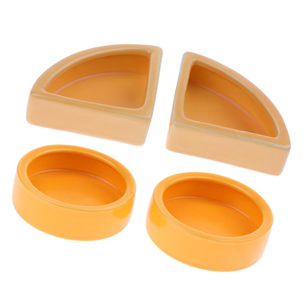4 Pack Worm Dish Reptile Mealworms Cups or Water Bowl Ceramic Made