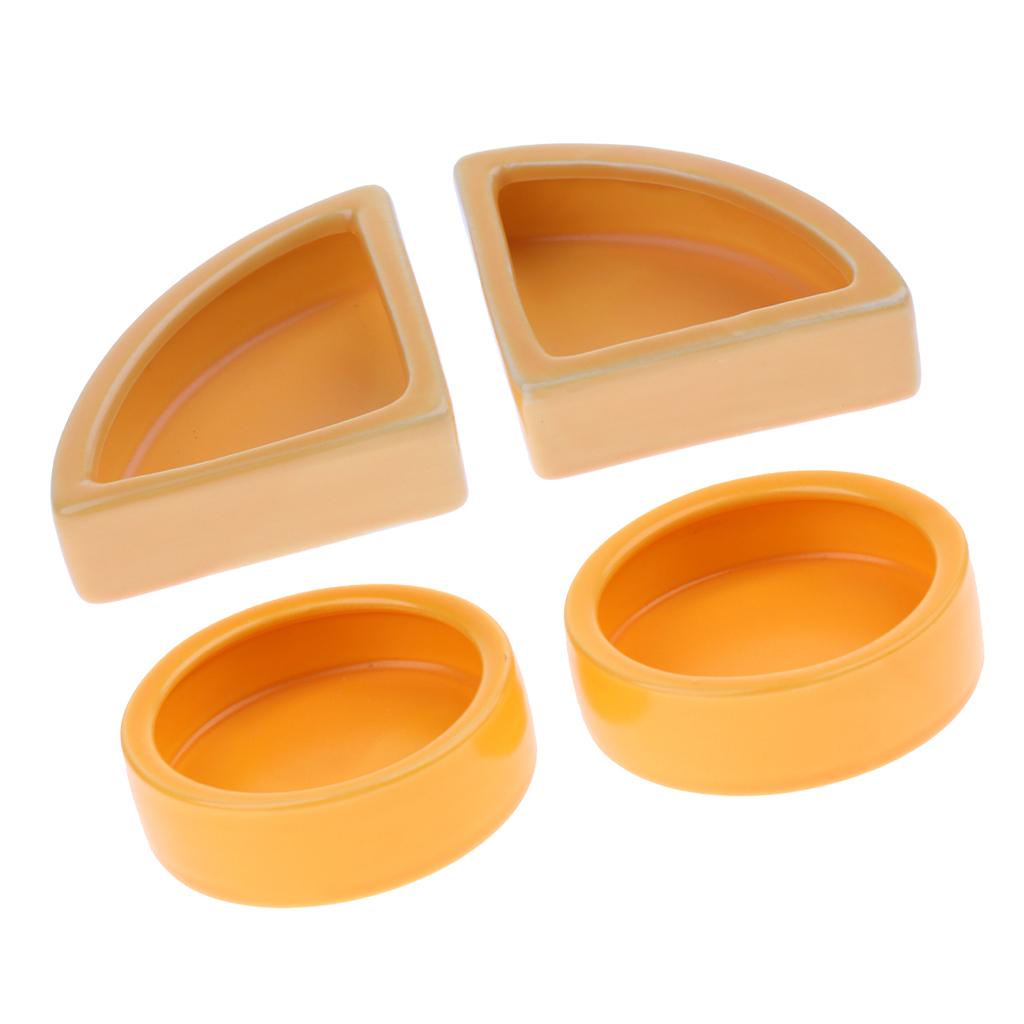 4 Pack Worm Dish Reptile Mealworms Cups or Water Bowl Ceramic Made