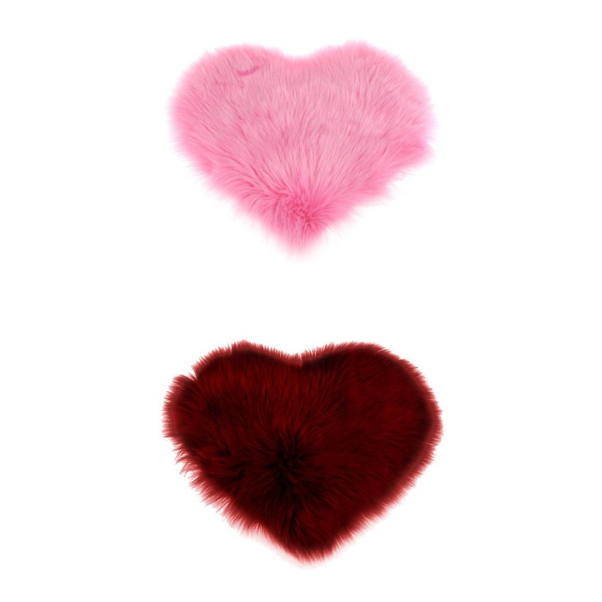 2Pcs Artificial Wool Soft Plush Sofa Pillow Case Cushion Cover Red &Pink