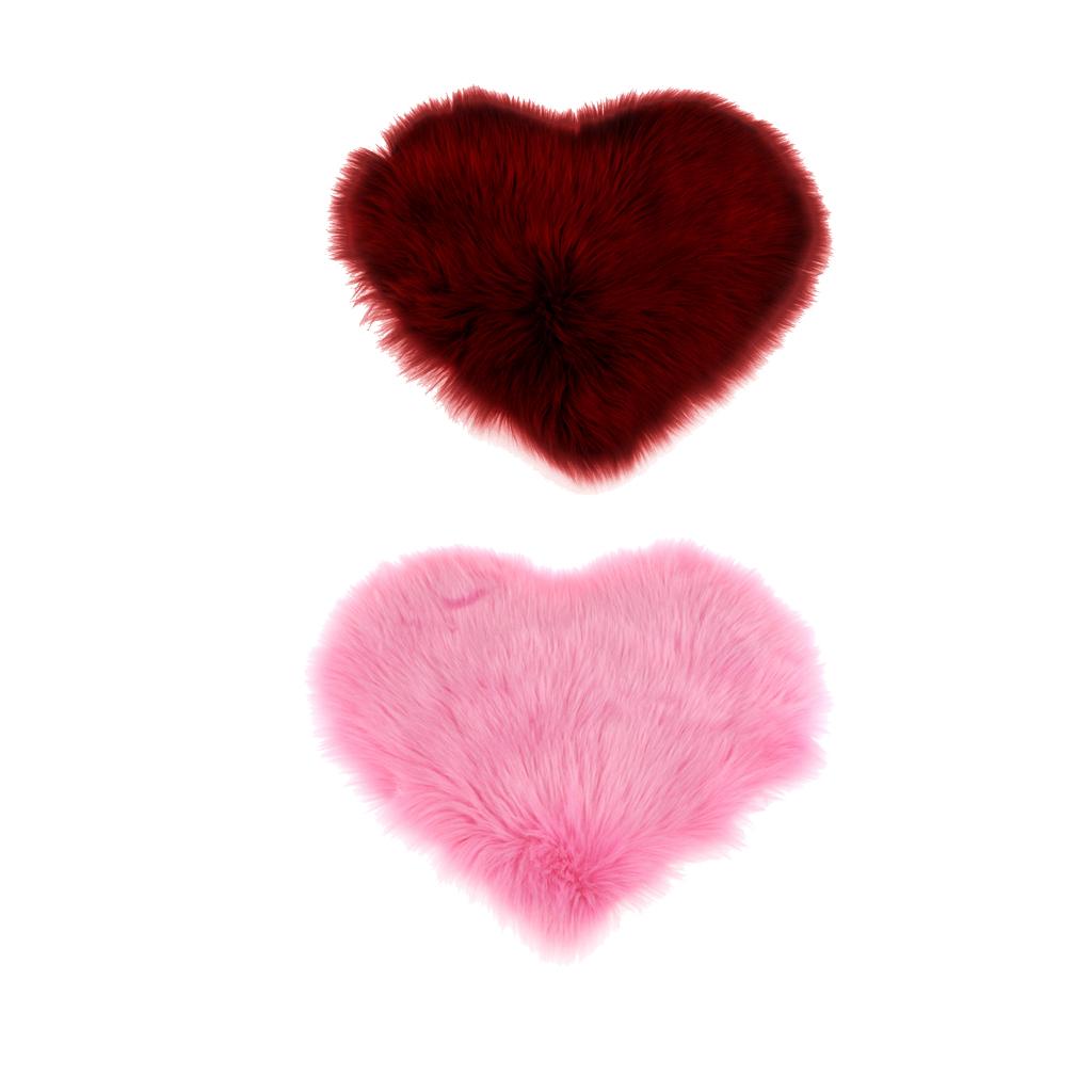 2Pcs Artificial Wool Soft Plush Sofa Pillow Case Cushion Cover Red &Pink