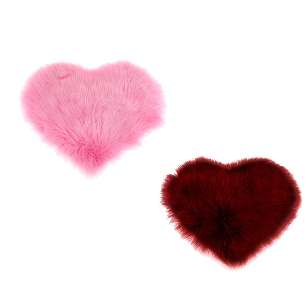 2Pcs Artificial Wool Soft Plush Sofa Pillow Case Cushion Cover Red &Pink