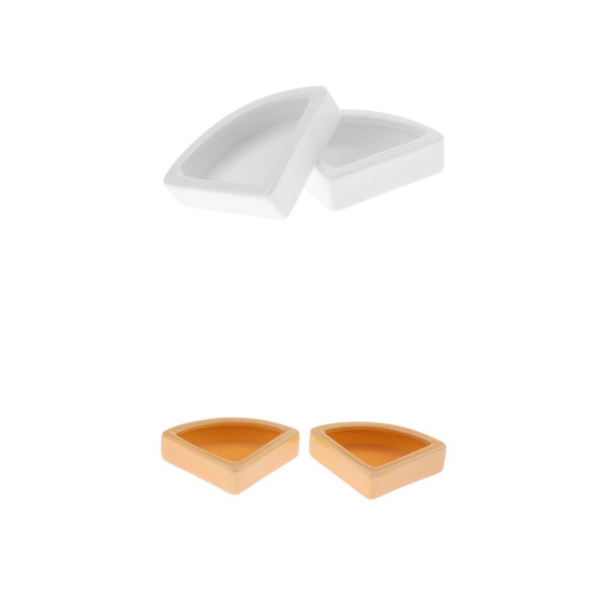 4Pcs Worm Dish Reptile Mealworms Cups or Water Bowl Ceramic Made