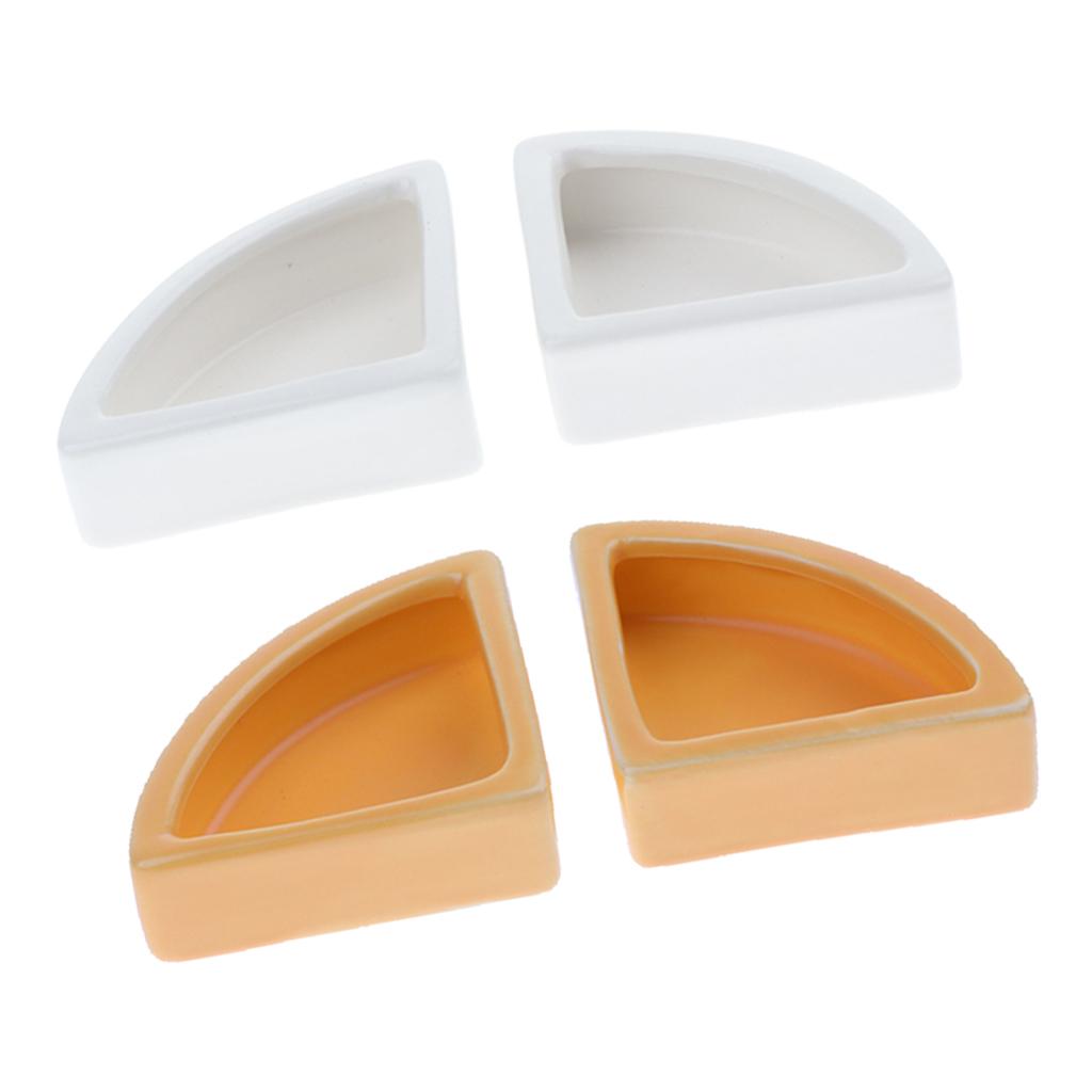 4Pcs Worm Dish Reptile Mealworms Cups or Water Bowl Ceramic Made