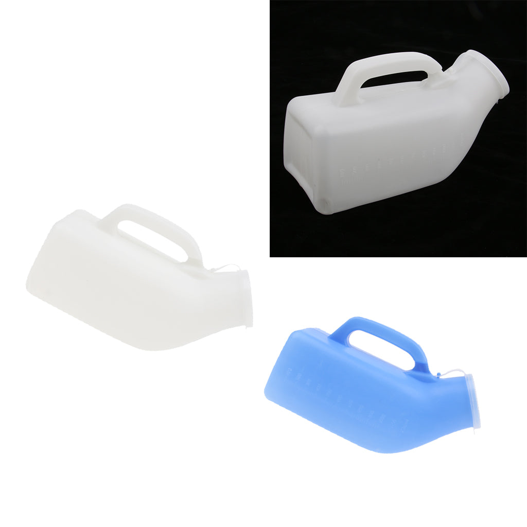 2 x 1000ml Elder Urinal Bottle Chamber Pot Emergency Toilet Pouch with Lid