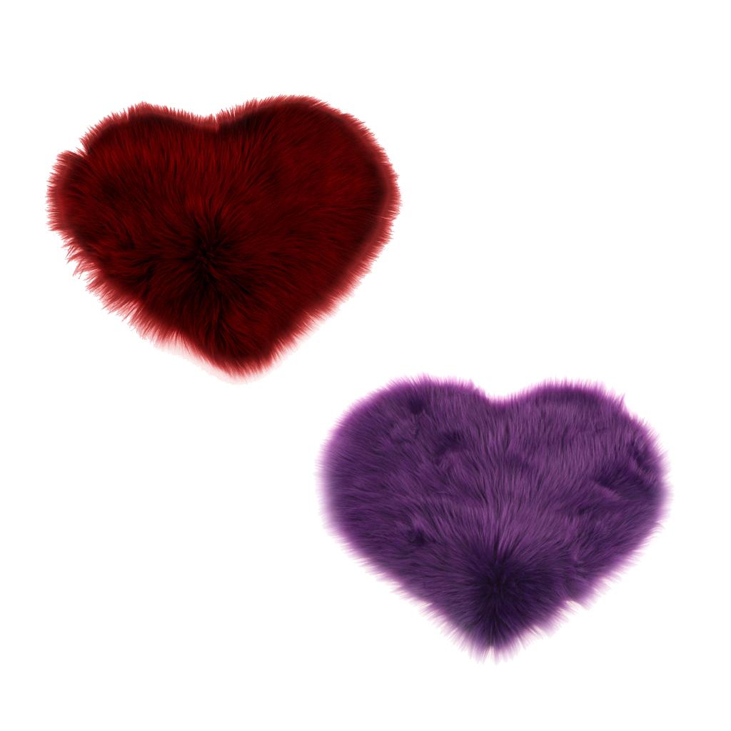2Pcs Artificial Wool Soft Plush Sofa Pillow Case Cushion Cover Red &Violet