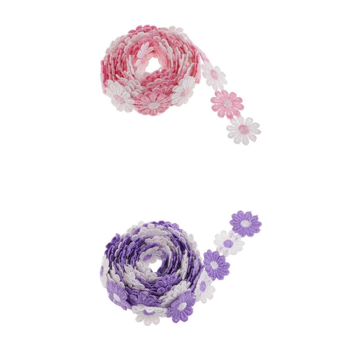 6 Yards Mixed Daisy Flowers DIY Trim Ribbon DIY Sewing Crafts Lace Trimmings