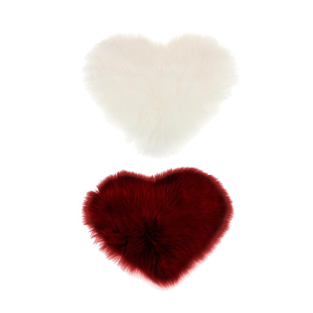 2Pcs Artificial Wool Soft Plush Sofa Pillow Case Cushion Cover Red &White