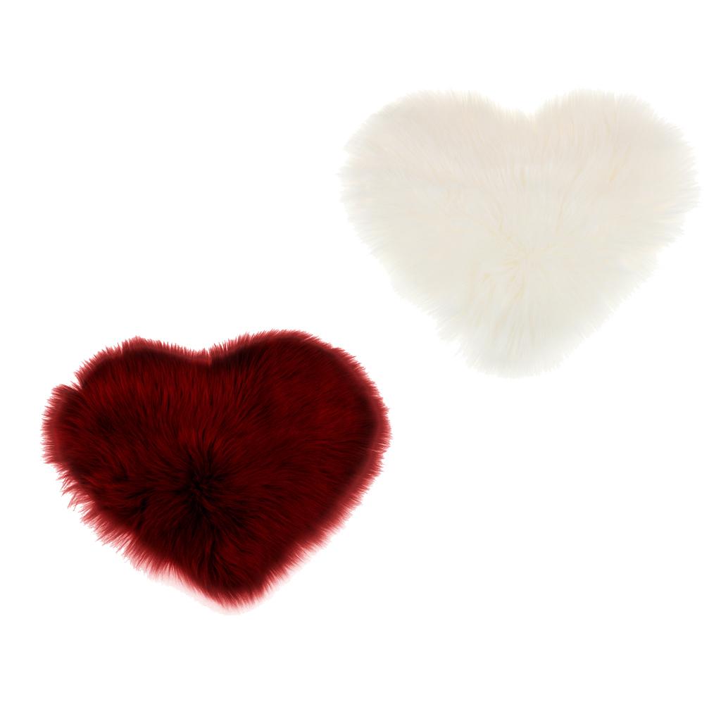 2Pcs Artificial Wool Soft Plush Sofa Pillow Case Cushion Cover Red &White