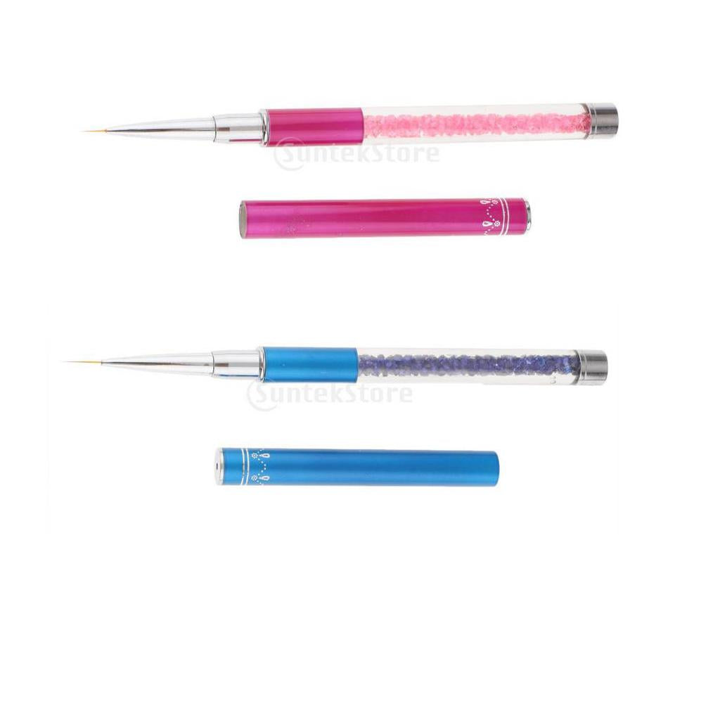 2pcs Mermaid Tail Tips UV Gel Polish Nail Art Drawing Painting Pen Brush