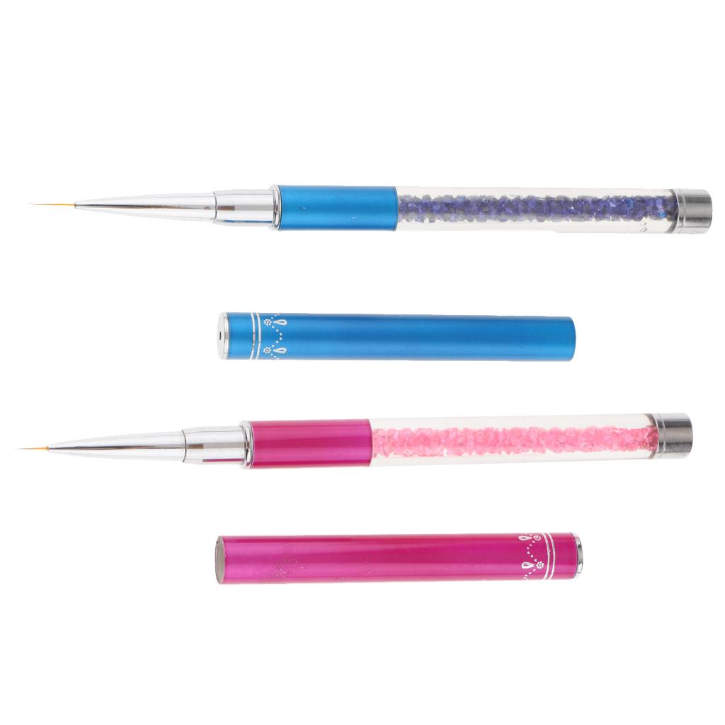 2pcs Mermaid Tail Tips UV Gel Polish Nail Art Drawing Painting Pen Brush
