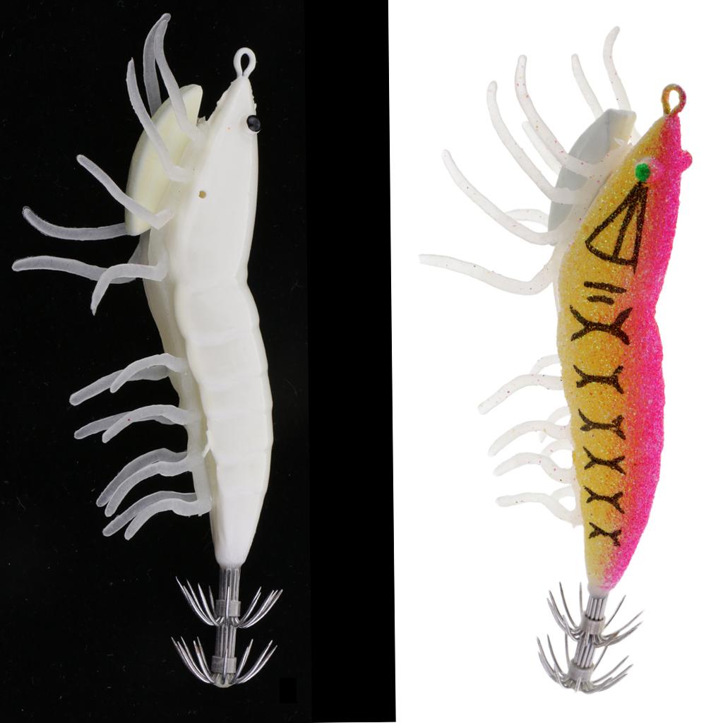 2 Pieces Squid Jig Hooks Shrimp Hard Artificial Fishing Octupus Shrimp Bait