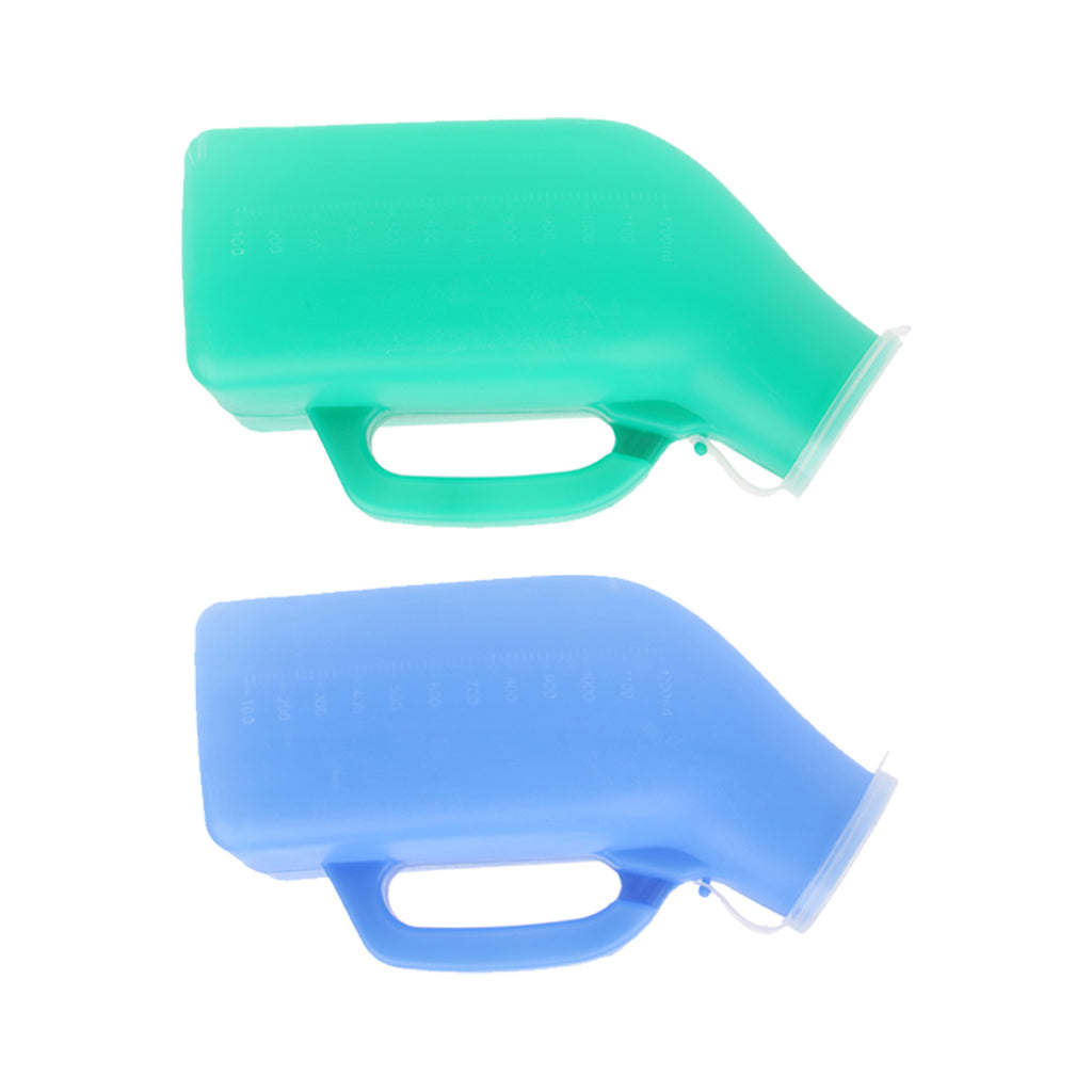 2Pcs 1000ml Elder Urinal Bottle Chamber Pot Emergency Toilet Pouch with Lid